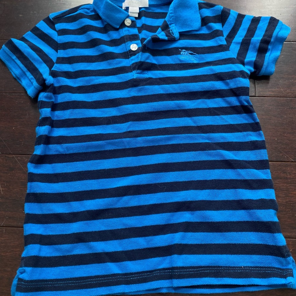 Blue and black Burberry polo shirt
